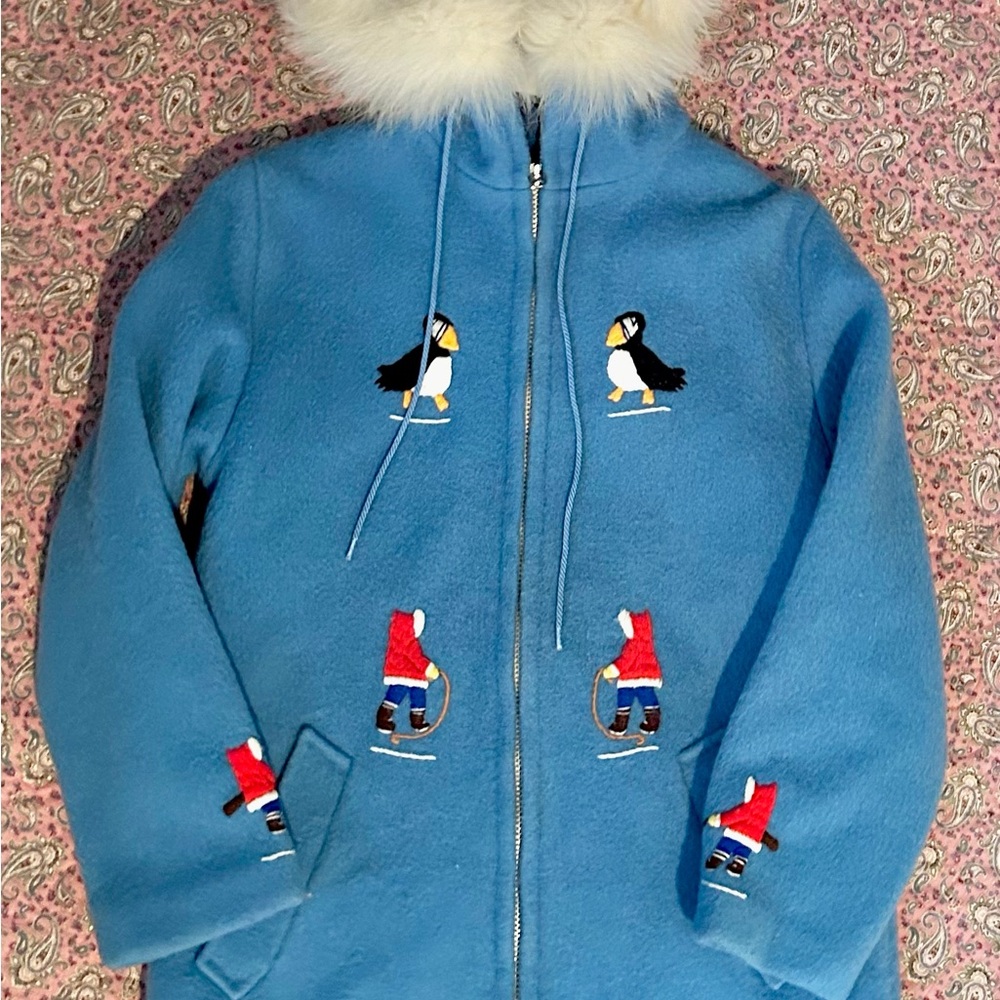 Women's Blue 100% Wool Jacket
